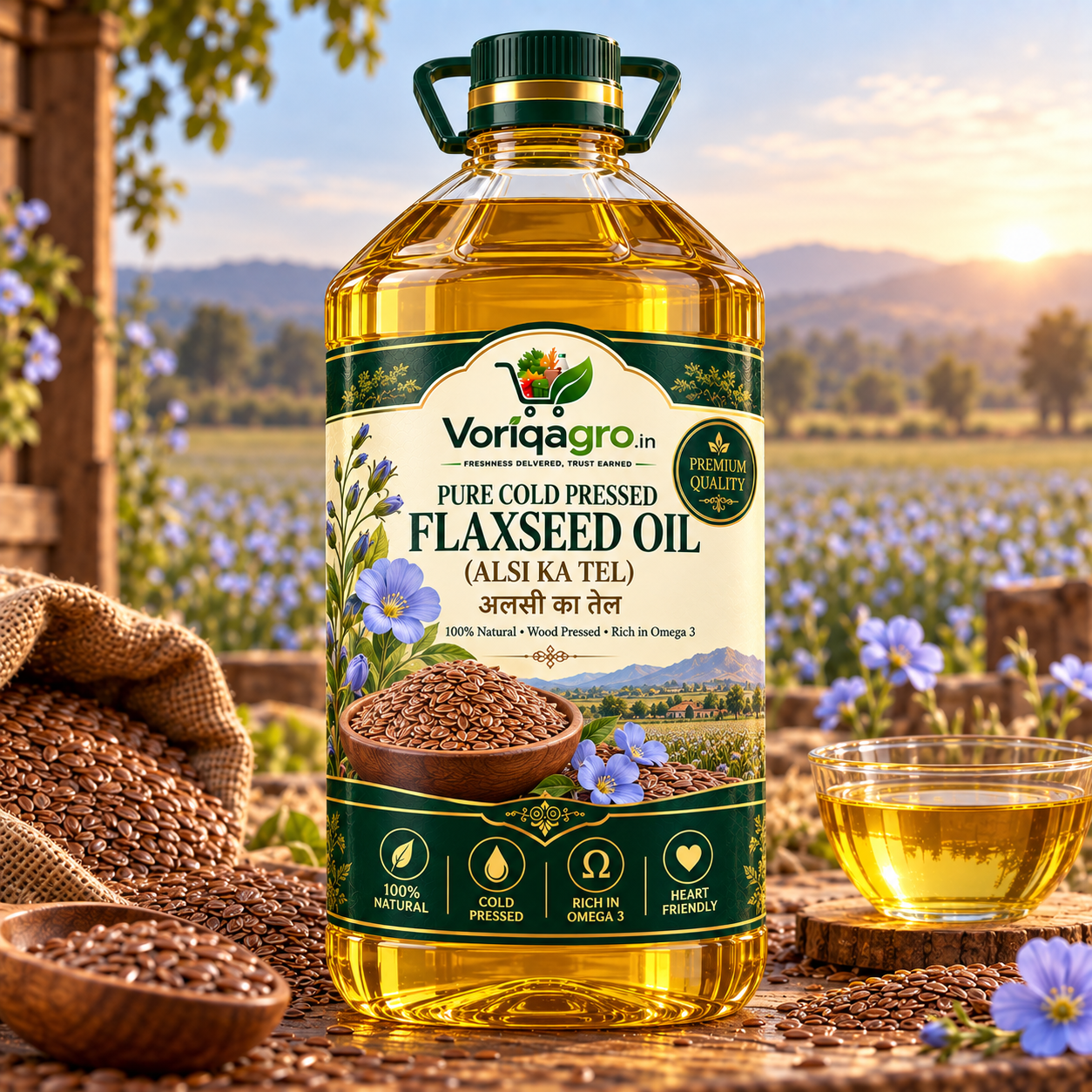 Pure Cold Pressed Flaxseed Oil