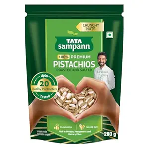 Tata Sampann Pistachios Roasted & Salted, Pista, 200g, Rich In Protein, Phosphorus, & Dietary Fibre, Premium Nuts & Dry Fruits, Crunchy & Delicious Healthy Snack