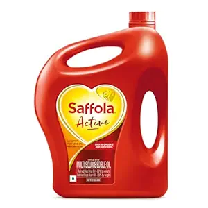Saffola Active Refined Cooking oil | Rich in Omega 3 & Oryzanol | Multi-Source Edible Rice Bran & Soyabean oil | 4.6L/ 4.25kg jar (Weight May Vary)
