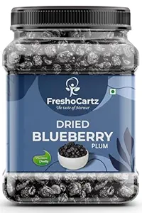 FreshoCartz Dried Blueberry Plum 500gm – Premium Dried Fruit, Sweet & Tangy Snack | High in Vitamins, Antioxidants & Fibers | Ideal for Baking, Cooking, Trail Mix & Gifting | Jar Pack Of 1