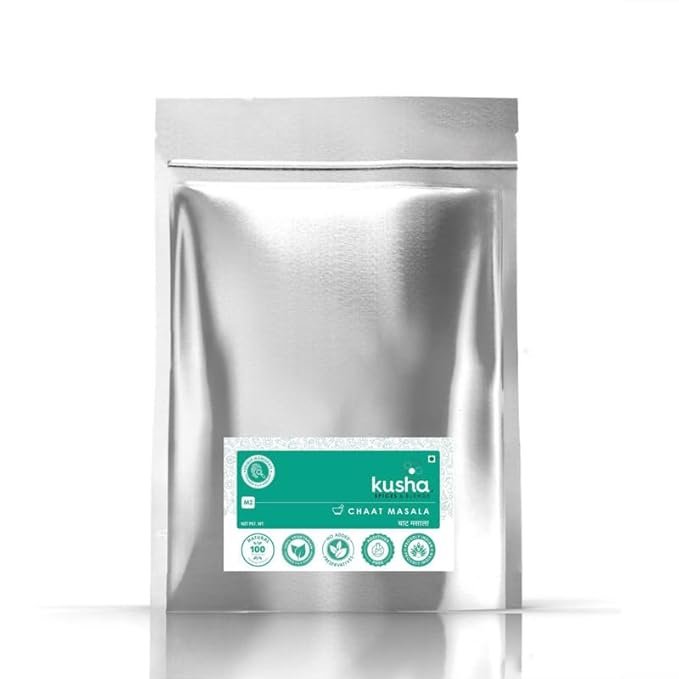 Kusha Spices Chaat Masala (100 g) | Proprietary Blend | Powered Spice | Natural | Delicately Aromatic | Contains Black Salt, Himalayan Pink and Iodised Salt | Flavourful | Original Recipe |