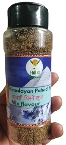 Himalayan Pahadi Mix Flavoured Salt, (सिलबट्टा पहाड़ी पिस्यूं लूण), 130 Grams, Sprinkler bottel,Traditional Mountain Spice Blend with Rock Salt, Aromatic Taste, Perfect for Daily Meals, Fruits & Salads, Snacks, Curd, Paranthas & Raitas, Travel & Trekking etc.
