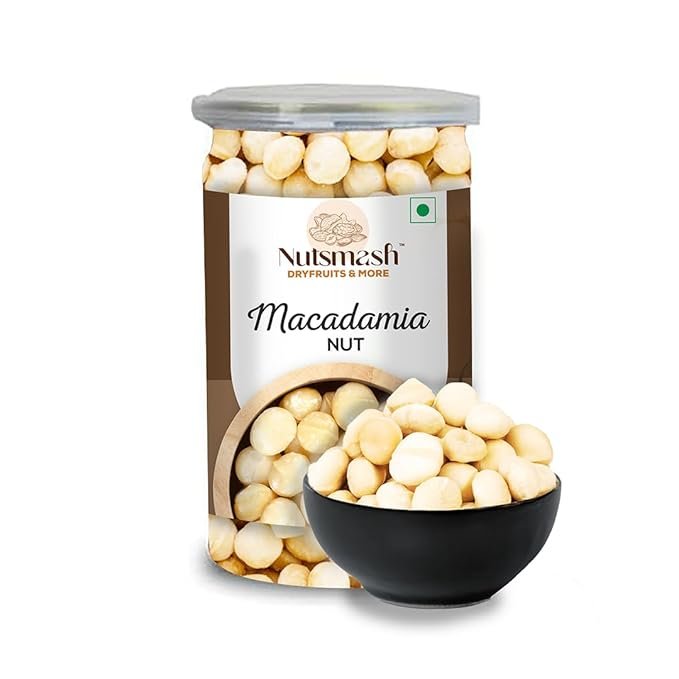 Nutsmash Tasty & Healthy Macadamia Nuts (200g) | 100% Natural | Premium Macadamia Nuts, Rich in Antioxidants - Exotic, and Crunchy Dry Fruits, Ideal Snacks, No Additives