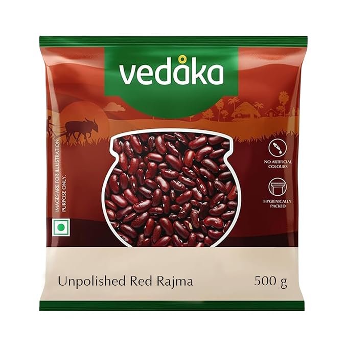 Amazon Brand - Vedaka Unpolished Red Rajma | 500 g | Premium Kidney Beans | Naturally Packed with Plant-based Protein | No Artificial Preservatives
