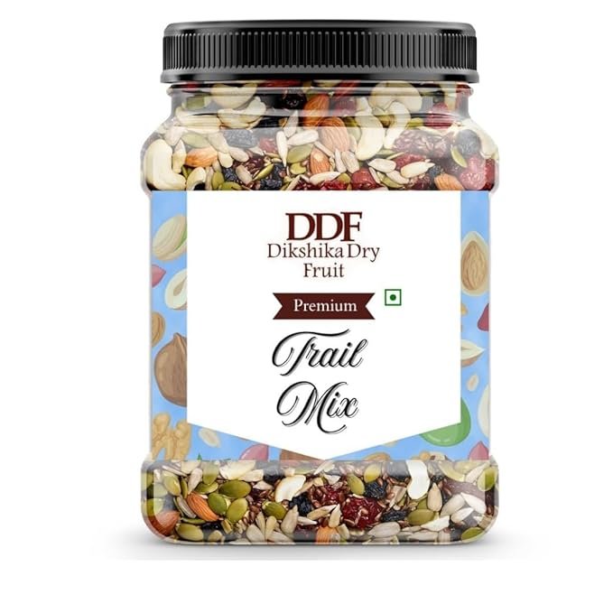 Dikshika Dry Fruits Premium Trail Mix 250 GM | 8 in 1 Superfoods | California Almond | Cashews | Cranberries Green & Black Raisins | Seeds - Pumpkin | Flax | Sunflower Seeds | High Protein | Fibre-Rich | Oil-Free | Non-Salted | Healthy Snack for Anytime Energy