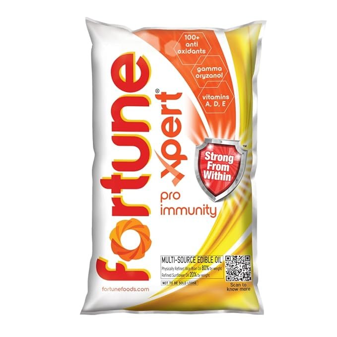 Fortune Xpert Pro Immunity Oil 850g pouch | Blend of Rice Bran Oil & Refined Sunflower Oil |Oil to Boost Immunity