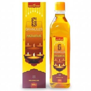 Granules Premium Pooja Oil for Diya 500ml Pack of 1 | Desi Cow Ghee Lamp Oil for Puja | Smokeless Long Lasting Flame | Oil for Pooja, Aarti, Temple, Diwali & Daily Worship