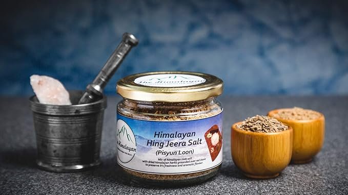 The Himalayan 100% Pure & Authentic Hing Jeera Salt 100 gm Natural & Flavorful Spice Asafoetida & Cumin Mix Seasoning for Chaats Salads Fruits & Snacks
