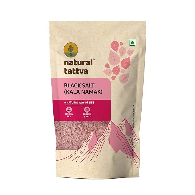 Natural Tattva Black Salt – Natural Aroma & Authentic Taste for Everyday Cooking, Perfect for Raita, Chaats & Salads (500 g)