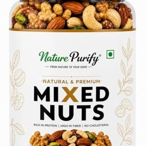 Nature Purify Premium Mix Dry Fruits 1kg | Almonds, Cashews, Kishmish, Apricot & Seeds Mix | Fresh Crunchy Nut & Fruit Pack for Snacking & Gifting | Jar Pack Of 1