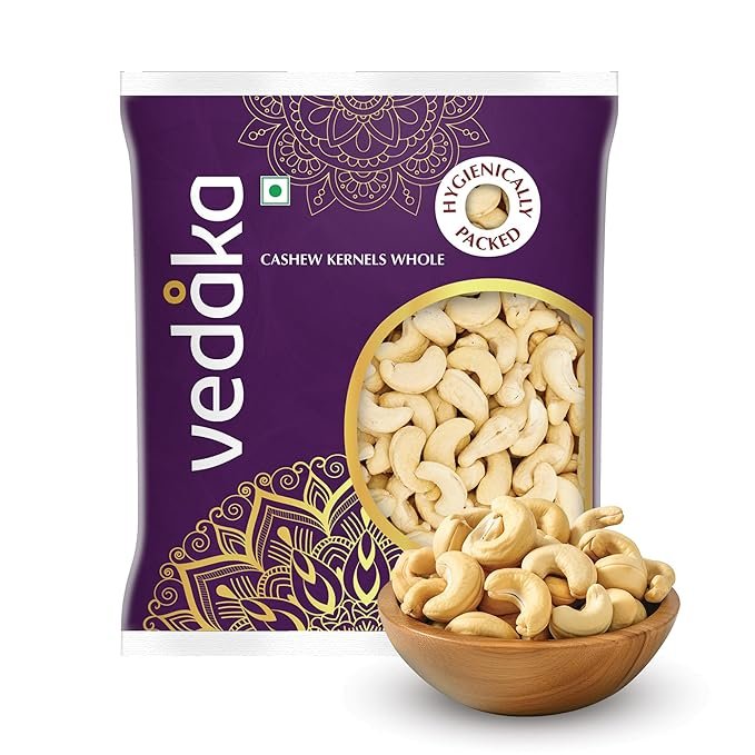 Amazon Brand - Vedaka Whole Cashews | 500 g | Grade W320 Kaju Nuts | Gluten-Free & Plant Based Protein | Firm Texture, Rich Taste | Healthy Snack
