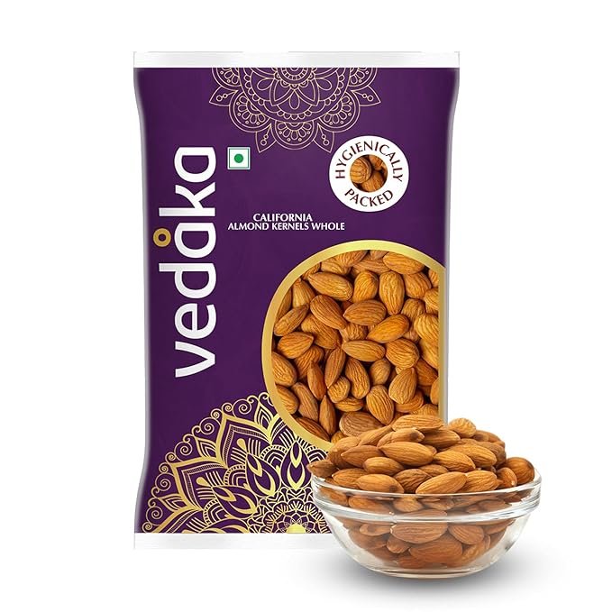 Amazon Brand - Vedaka Almonds | 1 Kg | California Almonds | 100% Natural Badam Giri | Rich In Protein & Dietary Fiber | Crunchy Texture & Delicious Nutty Flavour | No Added Preservatives