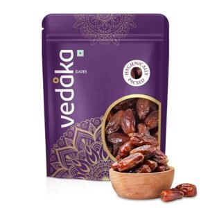 Amazon Brand - Vedaka Fresh Dates | 500 g | Khajur Dry Fruit | Naturally Packed with Nutrients | Healthy Snack | No Added Preservatives Or Additives | Hygienically Packed
