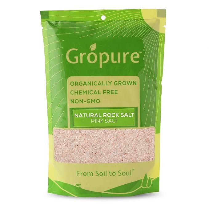 GroPure Organic: From Soil to Soul - Himalayan Rock Salt Powder - 1.8kg I Sendha Namak I Rock I Pink Salt I The Spice of Life I Purest Form of Salt I Unprocessed and Raw I Quality Natural Product
