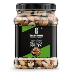 Granic Farms Premium Mix Dry Fruits |Healthy Nutmixed with Almonds | Cashew | Kishmish | Pistachios | Apricot | Black Raisins | Dried Kiwi | Nuts and Dry Fruits| Mix Dry Fruit 500 GM