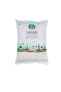 S Siddhagiri's SATVYK THE HEALTH re STORE Whole Wheat Flour - (1kg) - Stoneground | Whole Wheat Atta | Sharbati Variety | Chakki Fresh Wheat Atta | High Dietary Fiber Genhu Atta | Slow Processing - No Heat Generated