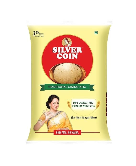 Silver coin Traditional chakki Atta 10kg