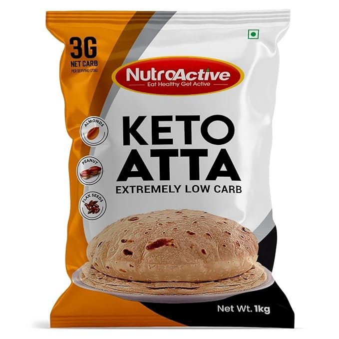 NutroActive Keto Atta Net Carb (3g Net Carb Per Roti) Extremely Low Carb Flour - 750g