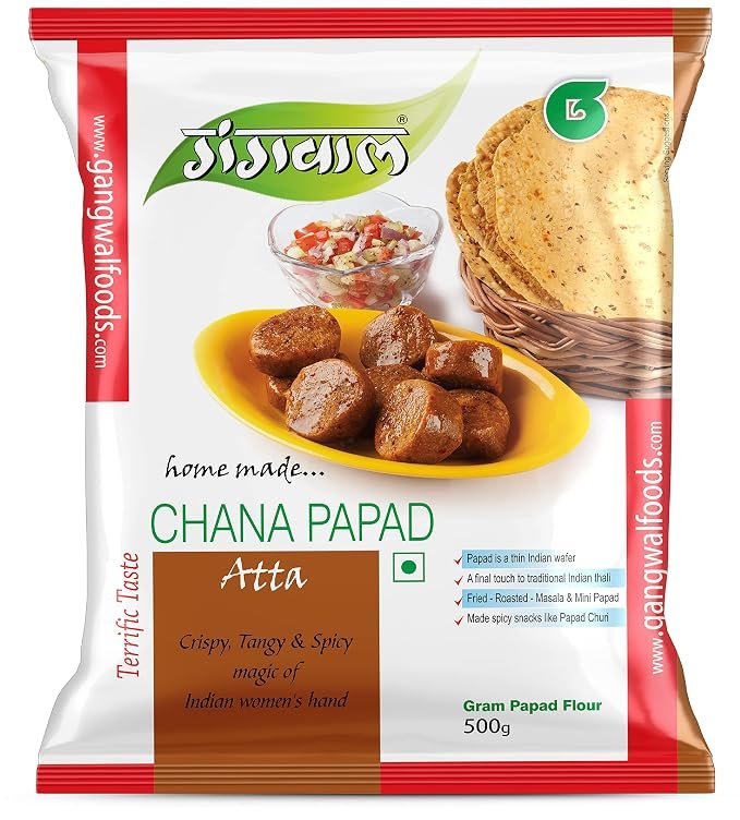Gangwal Chana Papad Atta 500gm | Gram Papad Flour | 100% Natural Ingredients